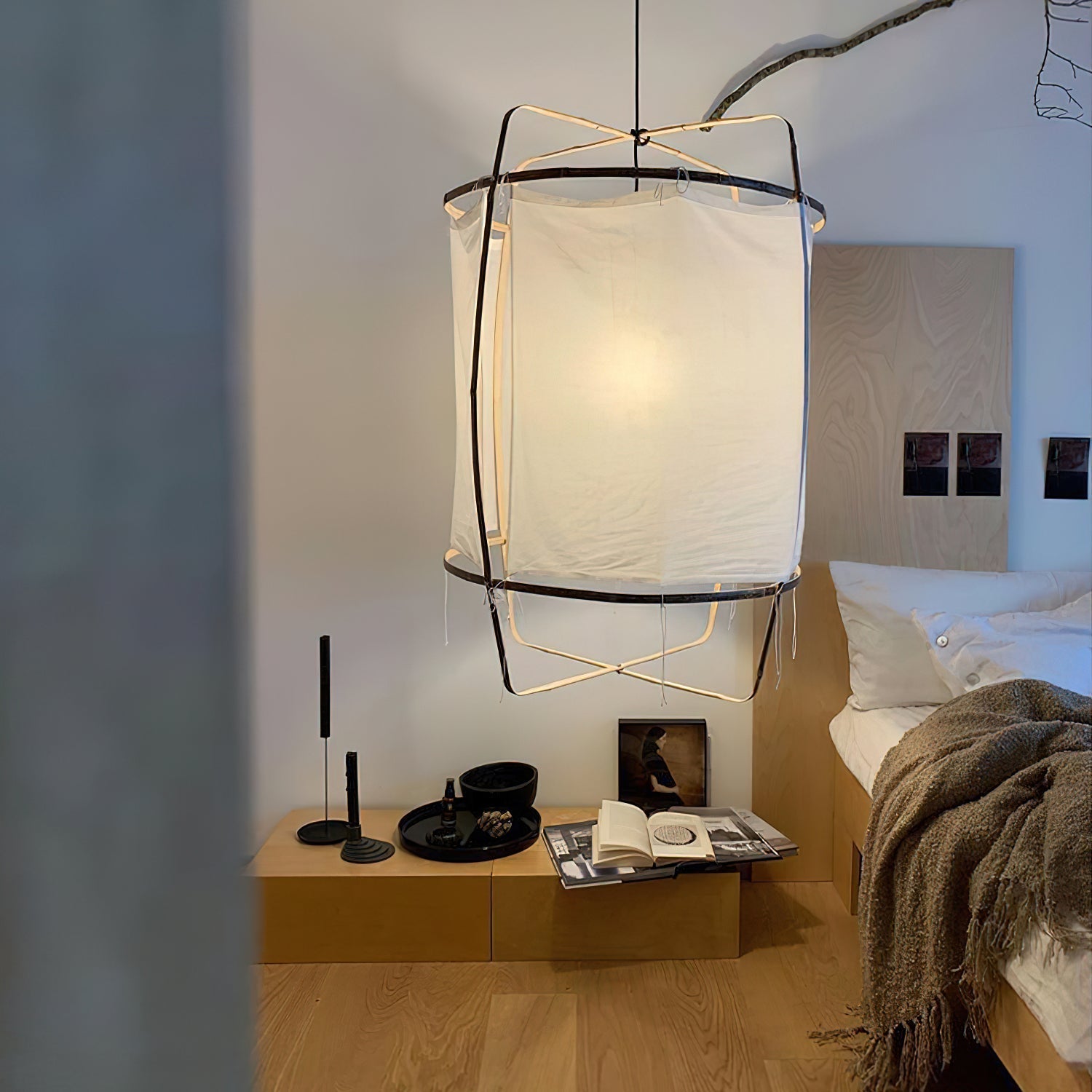 Arioelia Pendant Lamp Bamboo Shade for Living Room