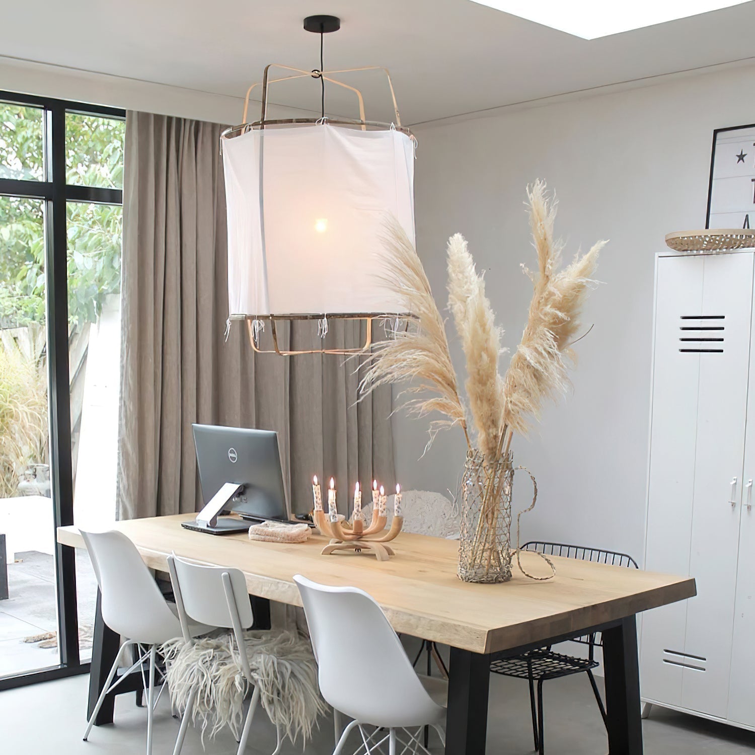 Arioelia Pendant Lamp Bamboo Shade for Living Room