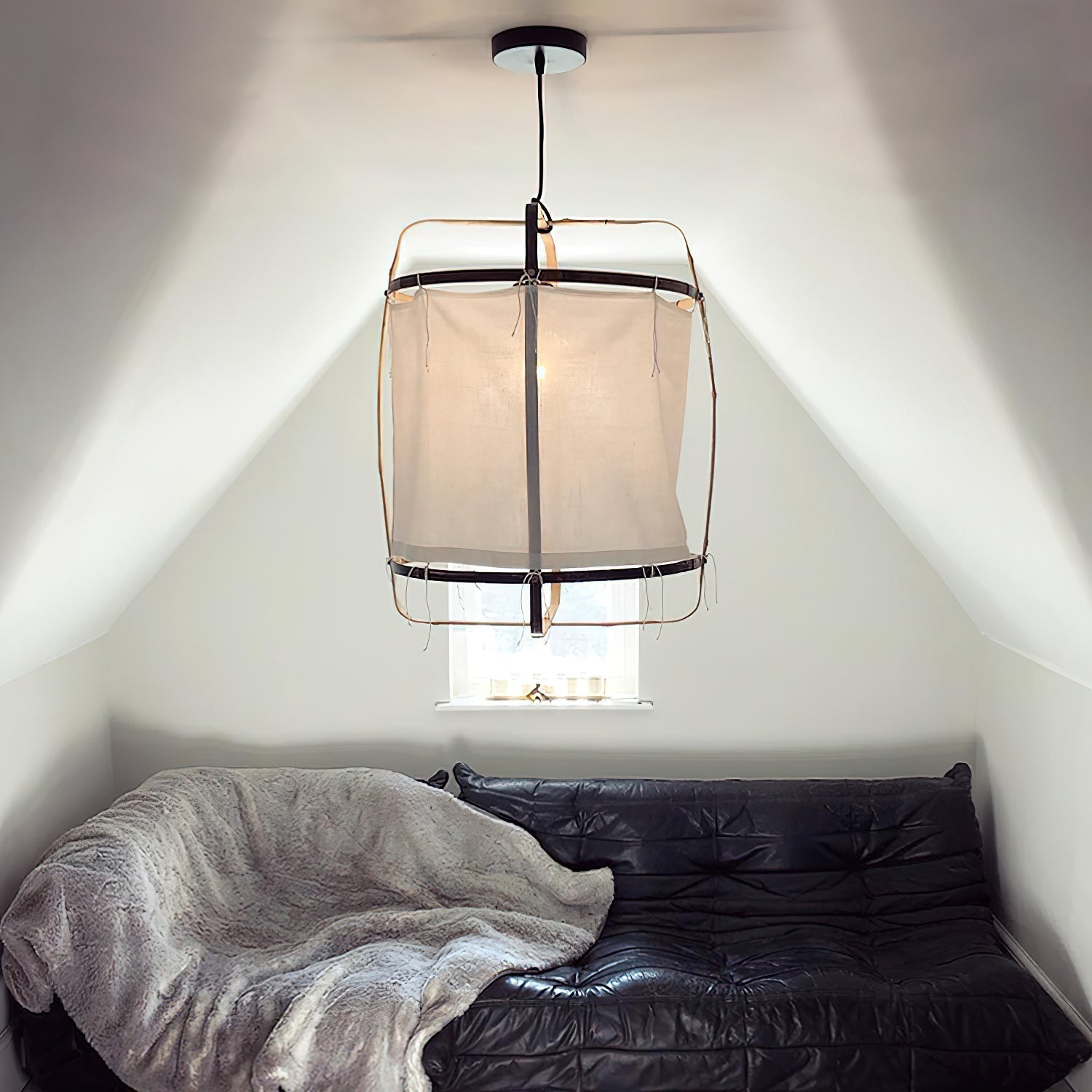 Arioelia Pendant Lamp Bamboo Shade for Living Room
