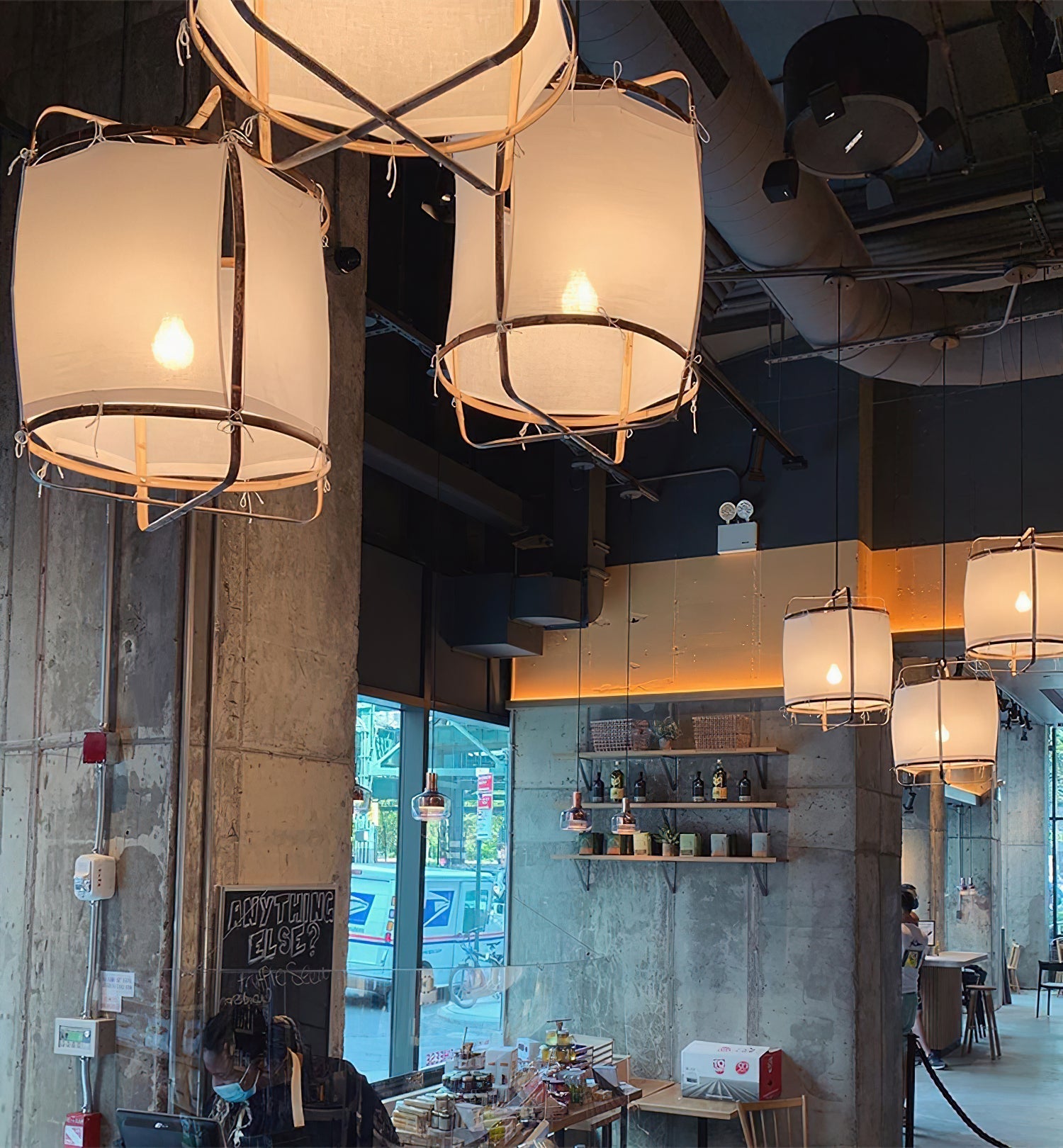 Arioelia Pendant Lamp Bamboo Shade for Living Room
