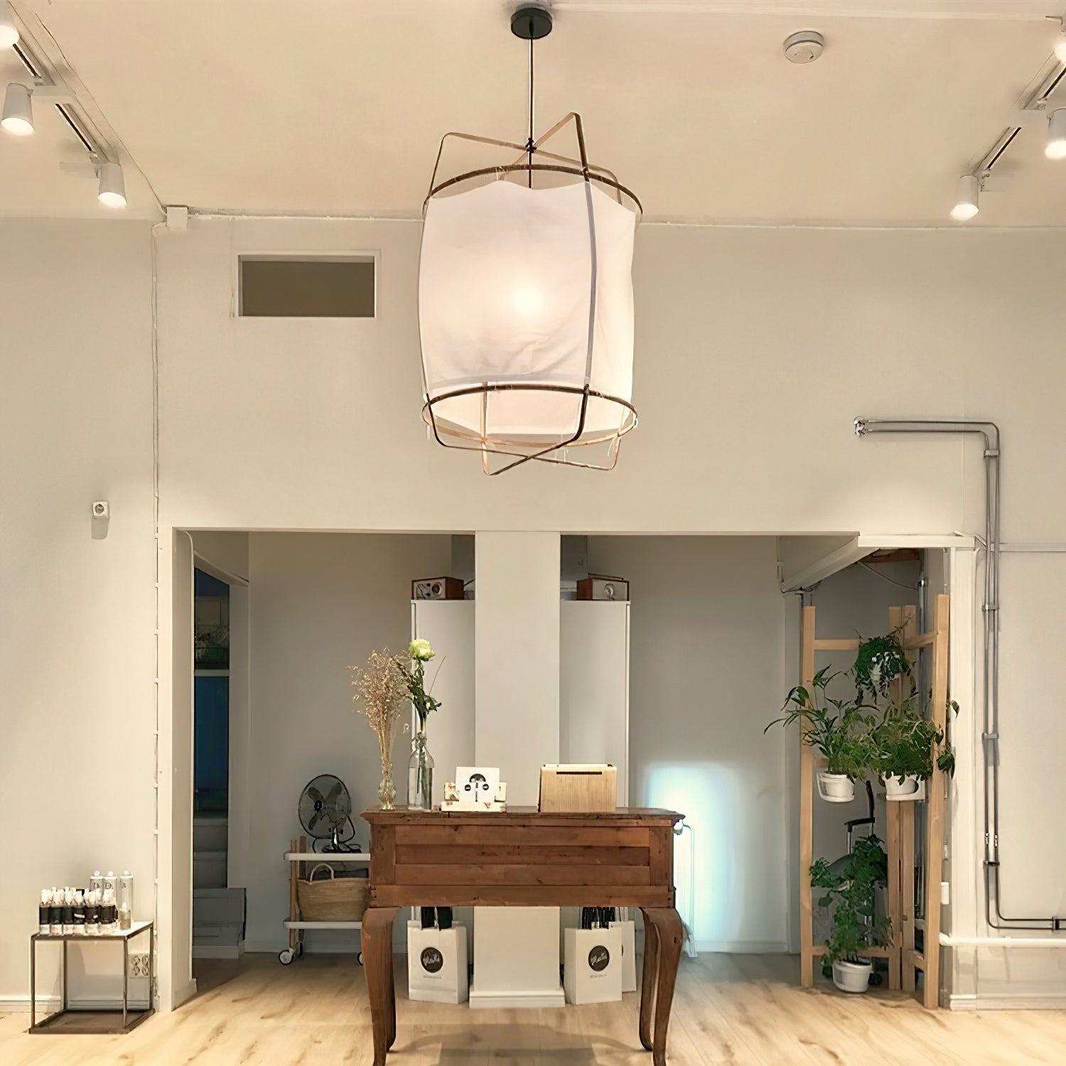 Arioelia Pendant Lamp Bamboo Shade for Living Room