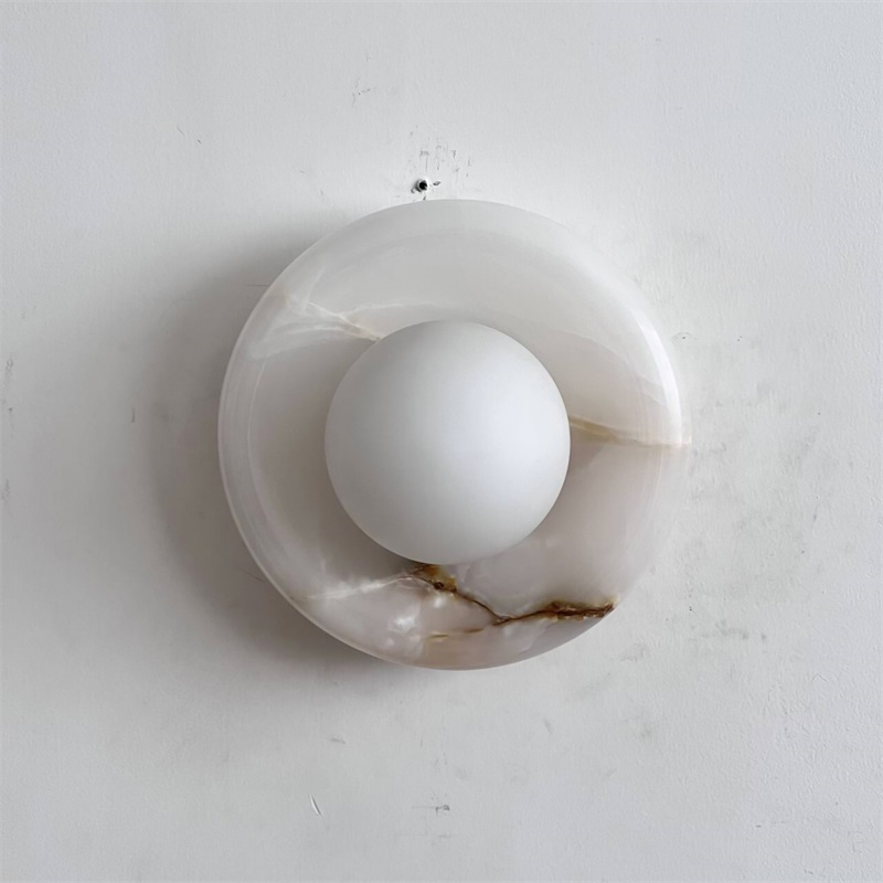 Aursilos Premium Nordic Art White Jade Glass Sconce Wall Lamp - Neutral Decor