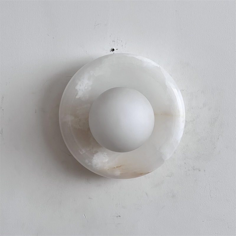 Aursilos Premium Nordic Art White Jade Glass Sconce Wall Lamp - Neutral Decor