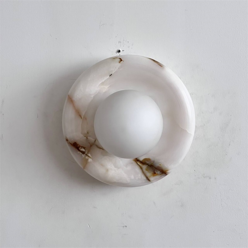 Aursilos Premium Nordic Art White Jade Glass Sconce Wall Lamp - Neutral Decor