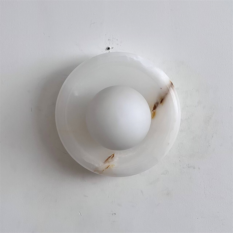 Aursilos Premium Nordic Art White Jade Glass Sconce Wall Lamp - Neutral Decor