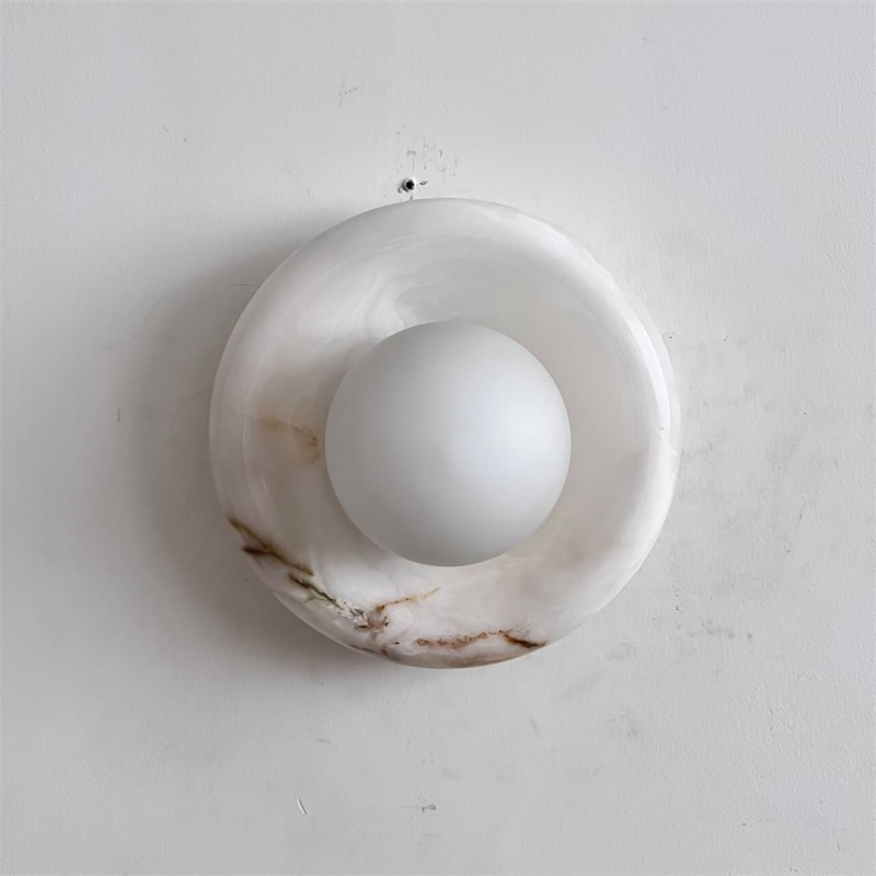 Aursilos Premium Nordic Art White Jade Glass Sconce Wall Lamp - Neutral Decor
