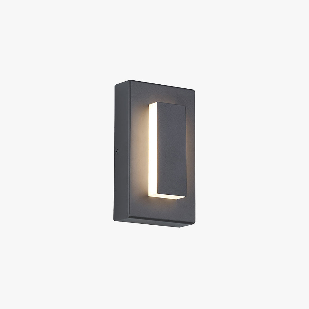 Arisha Modern Square Ring Outdoor Wall Lamp, Dark/Gray Bronze