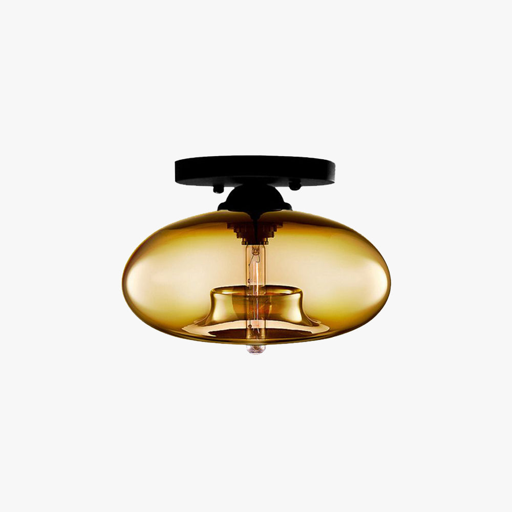 Arisha Industrial Art Deco Globe Flush Mount Ceiling Light