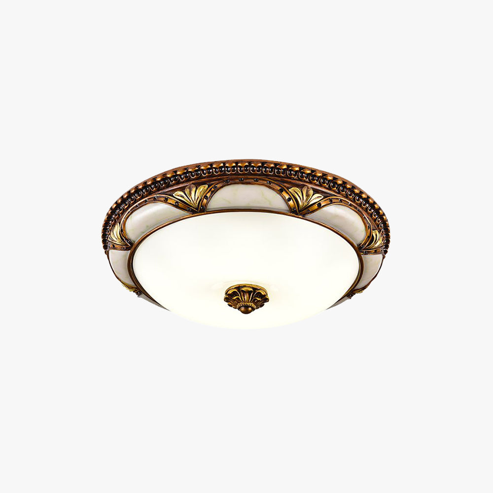 Silva Floral Retro Flush Mount Ceiling Light Antique Brass Living Room
