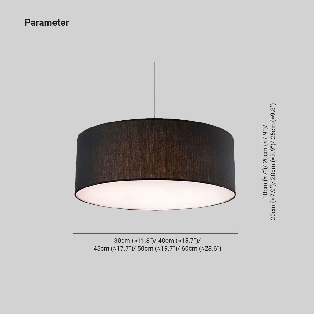Ritta Modern Fabric Drum Pendant Light Fabric Farmhouse