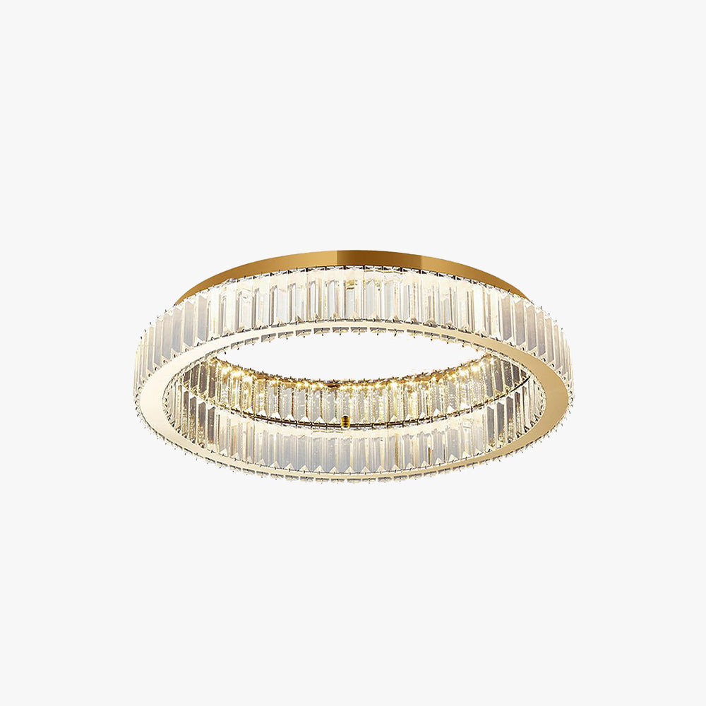 Kristy Modern Art Deco Circle Crystal Flush Mount Ceiling Light