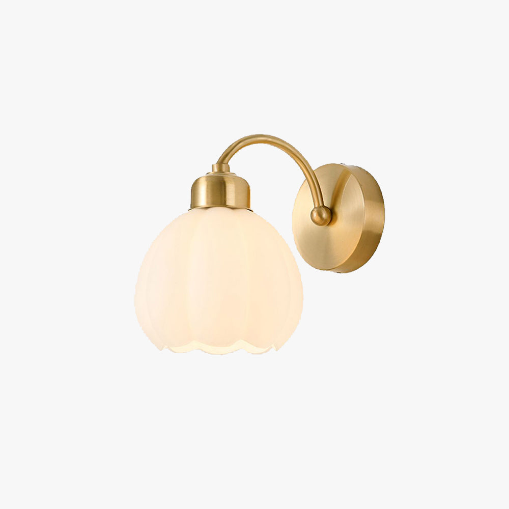 Arisha Nordic Flower Glass Wall Lamp Ivory Bedroom