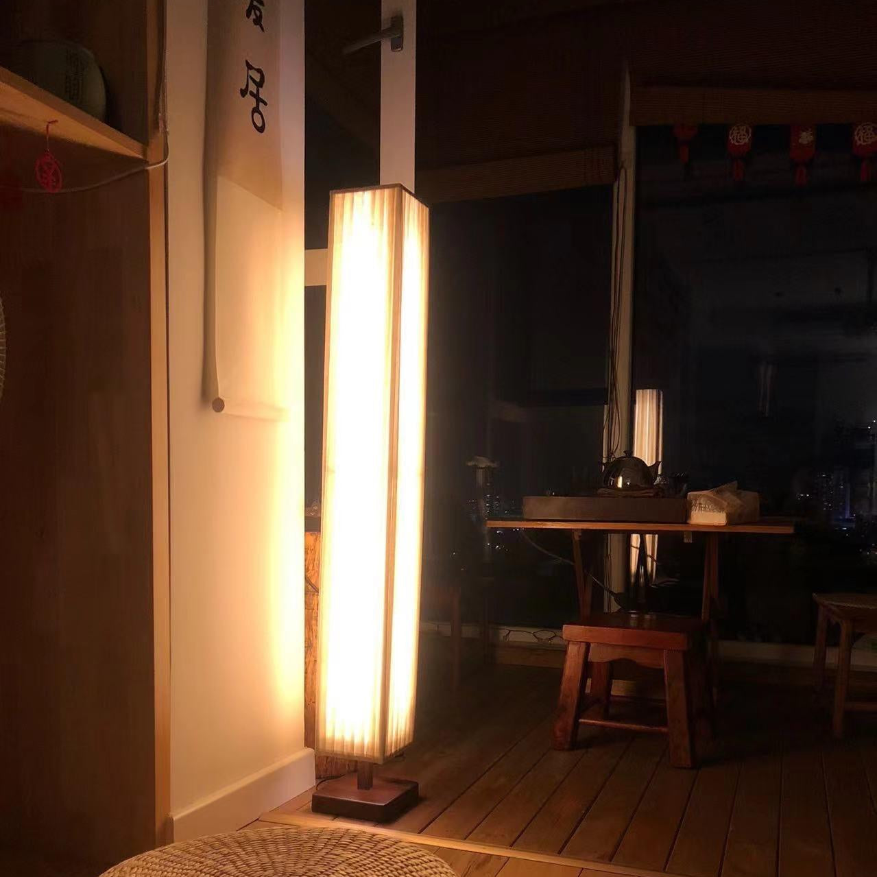 Vesolyre Japandi Fabric Floor Lamp - Neutral Decor