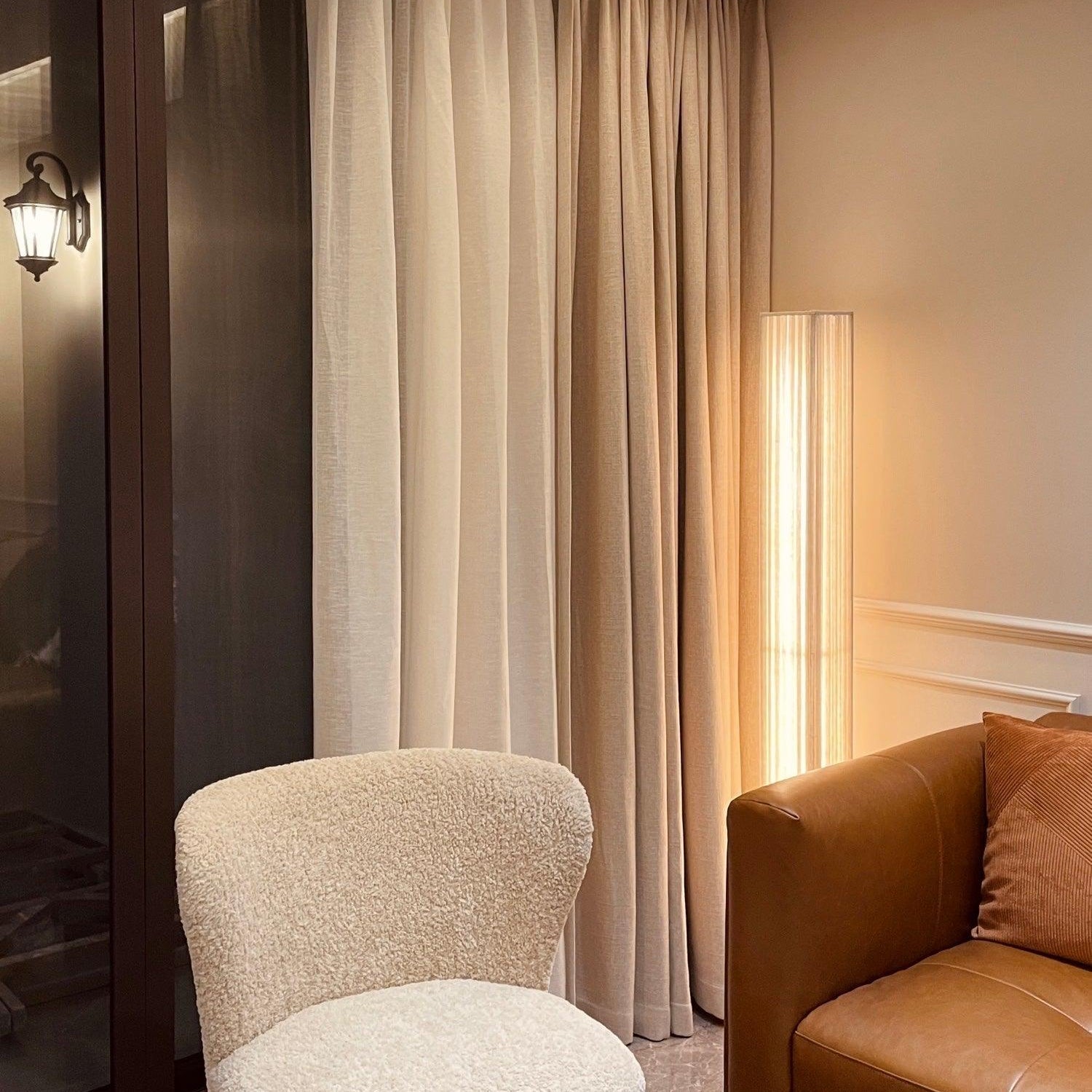 Vesolyre Japandi Fabric Floor Lamp - Neutral Decor