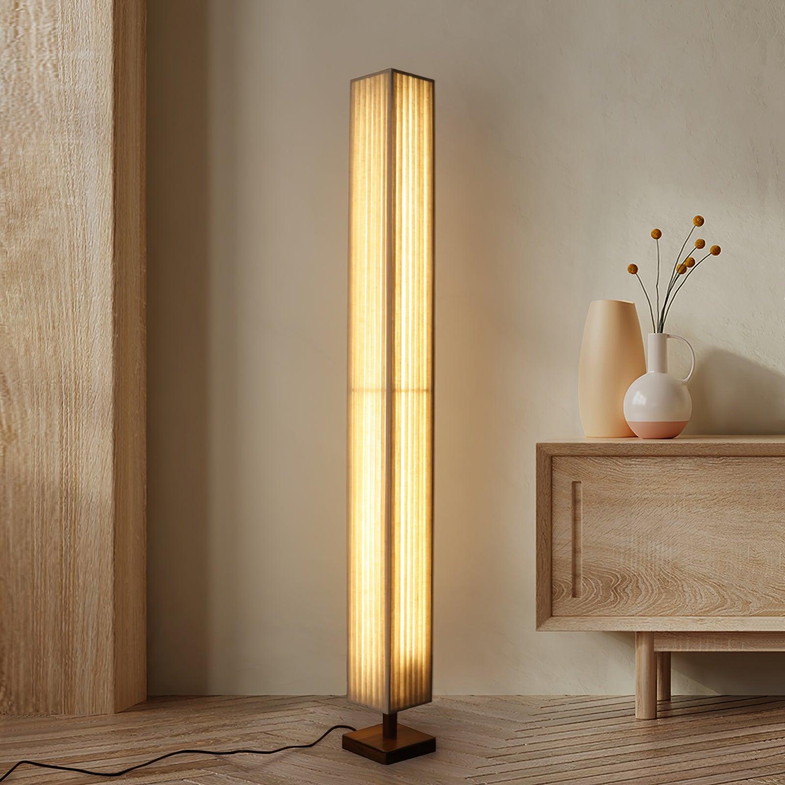Vesolyre Japandi Fabric Floor Lamp - Neutral Decor