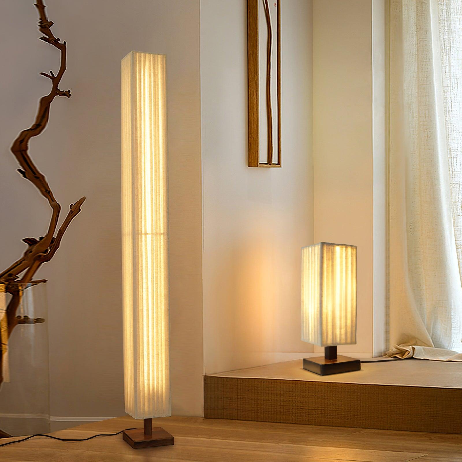 Vesolyre Japandi Fabric Floor Lamp - Neutral Decor