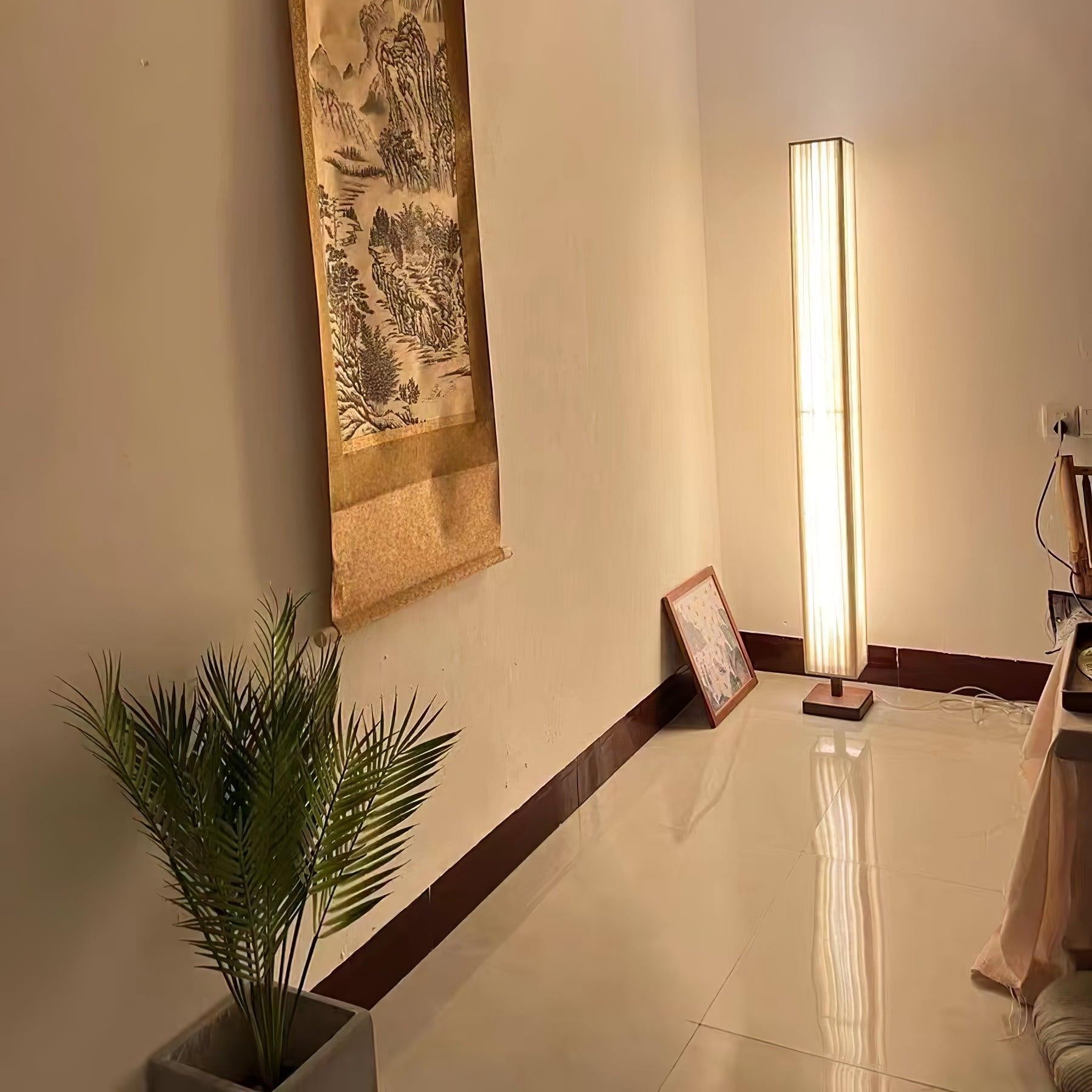 Vesolyre Japandi Fabric Floor Lamp - Neutral Decor