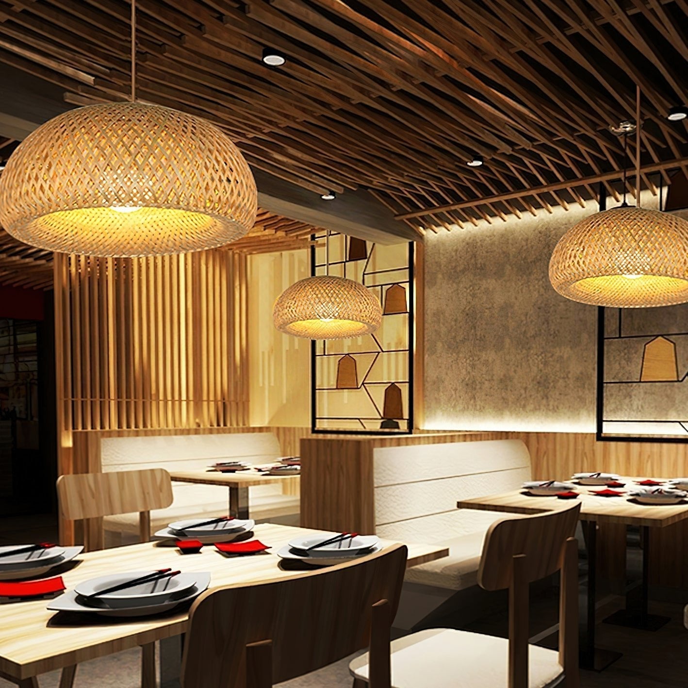 Nostor Bamboo Retro Vintage Pendant Lamp