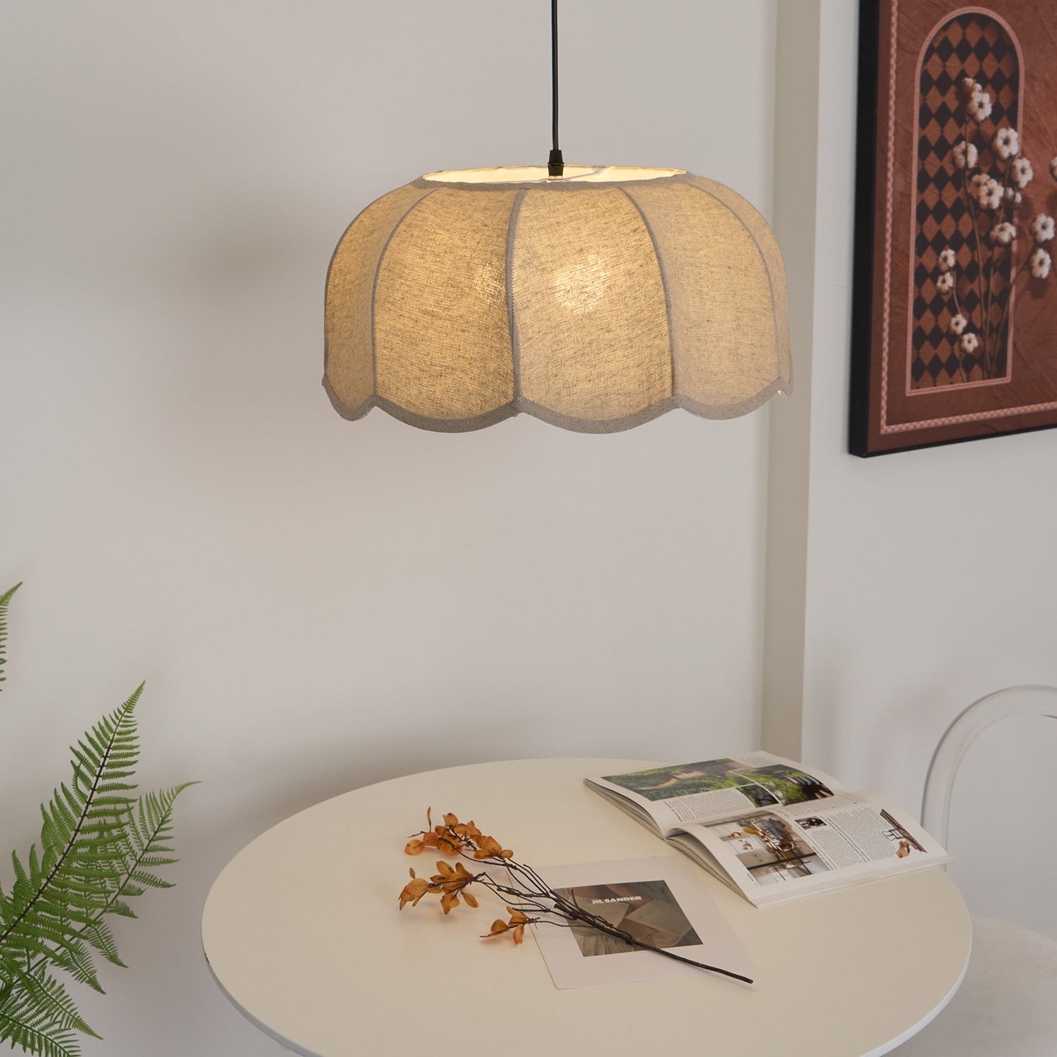 Linoaya Fabric Rustic Pendant Lamp