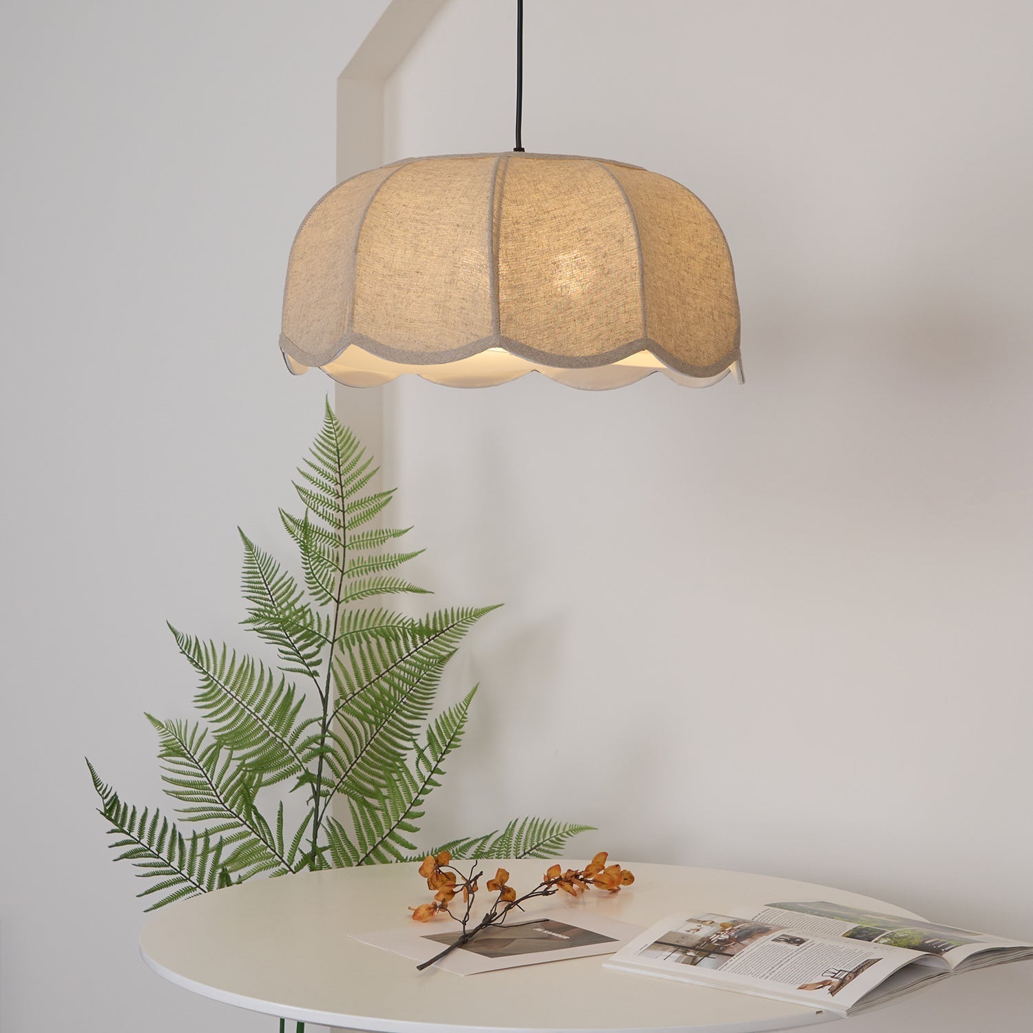 Linoaya Fabric Rustic Pendant Lamp