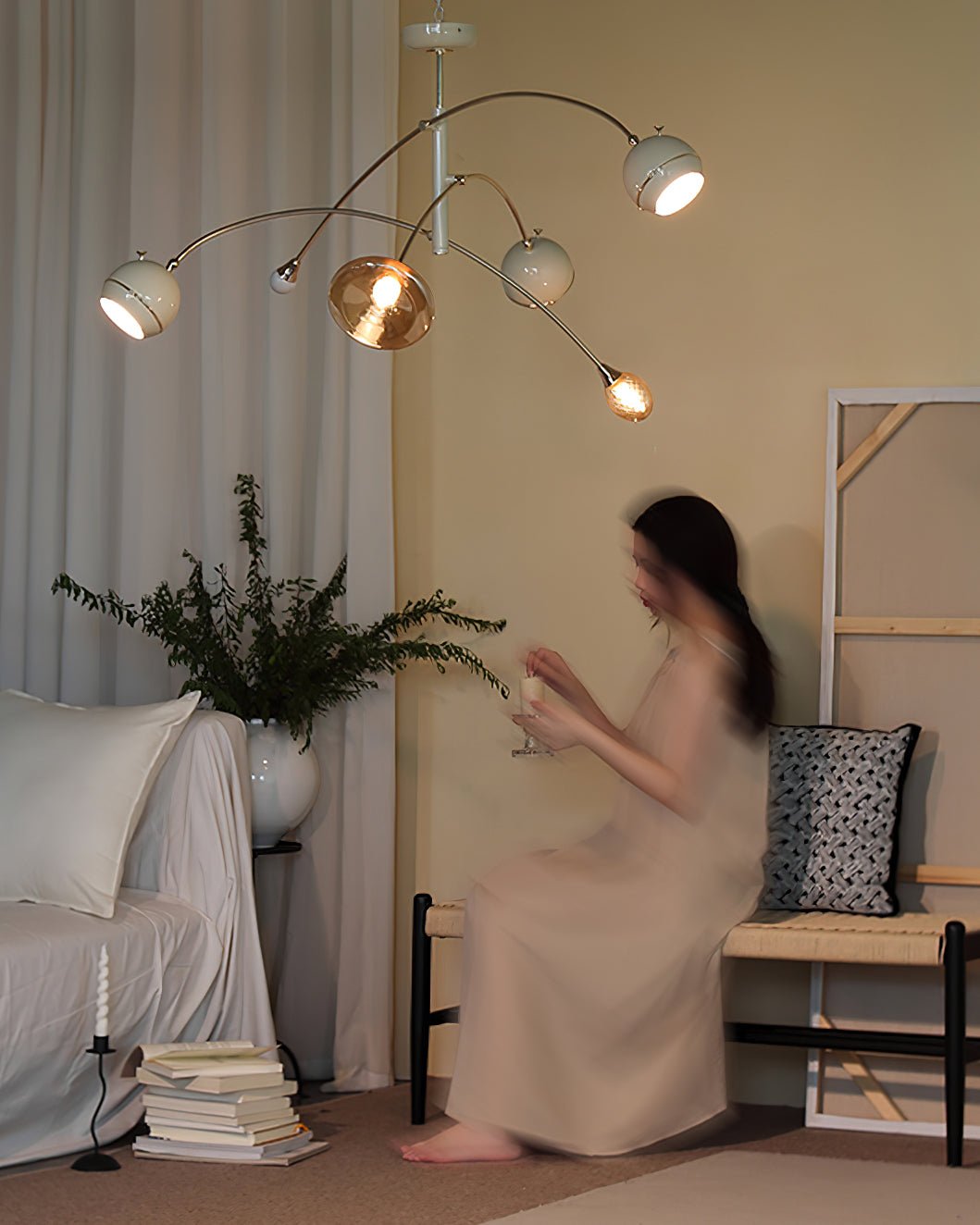 Soraian Chandelier Green Sci-Fi Elegant
