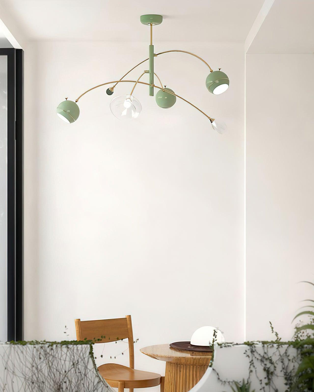 Soraian Chandelier Green Sci-Fi Elegant