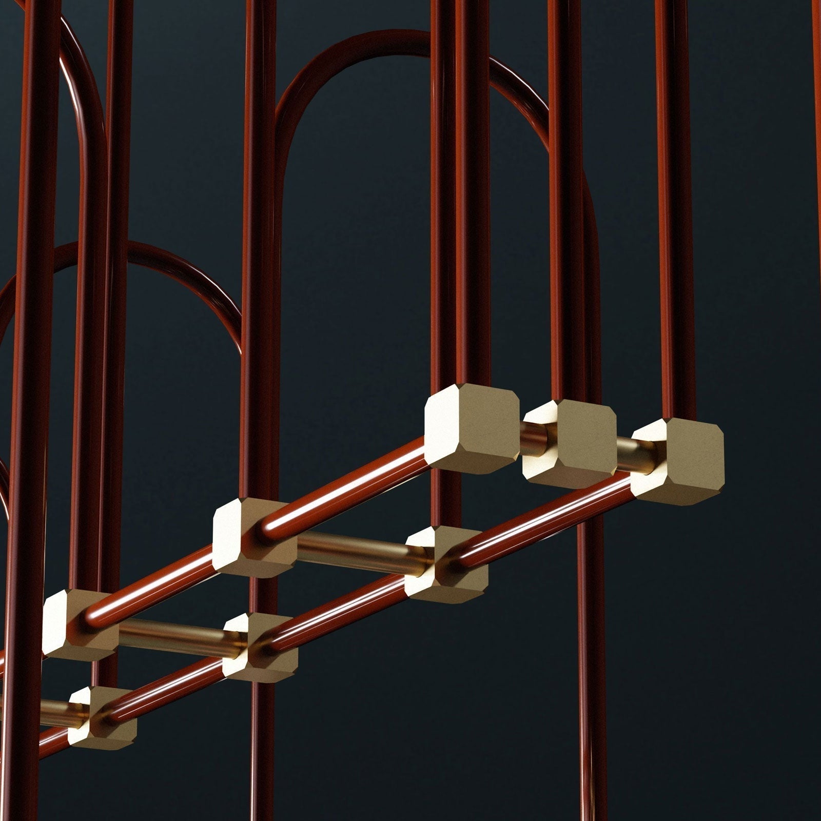 Blikuvyh Vintage Industrial Atelier Brass Chandelier