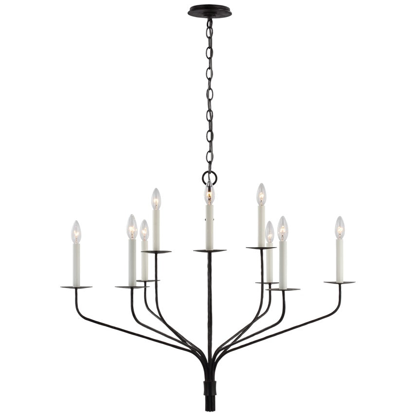 Caeluvyh Vintage Industrial Black Chandelier