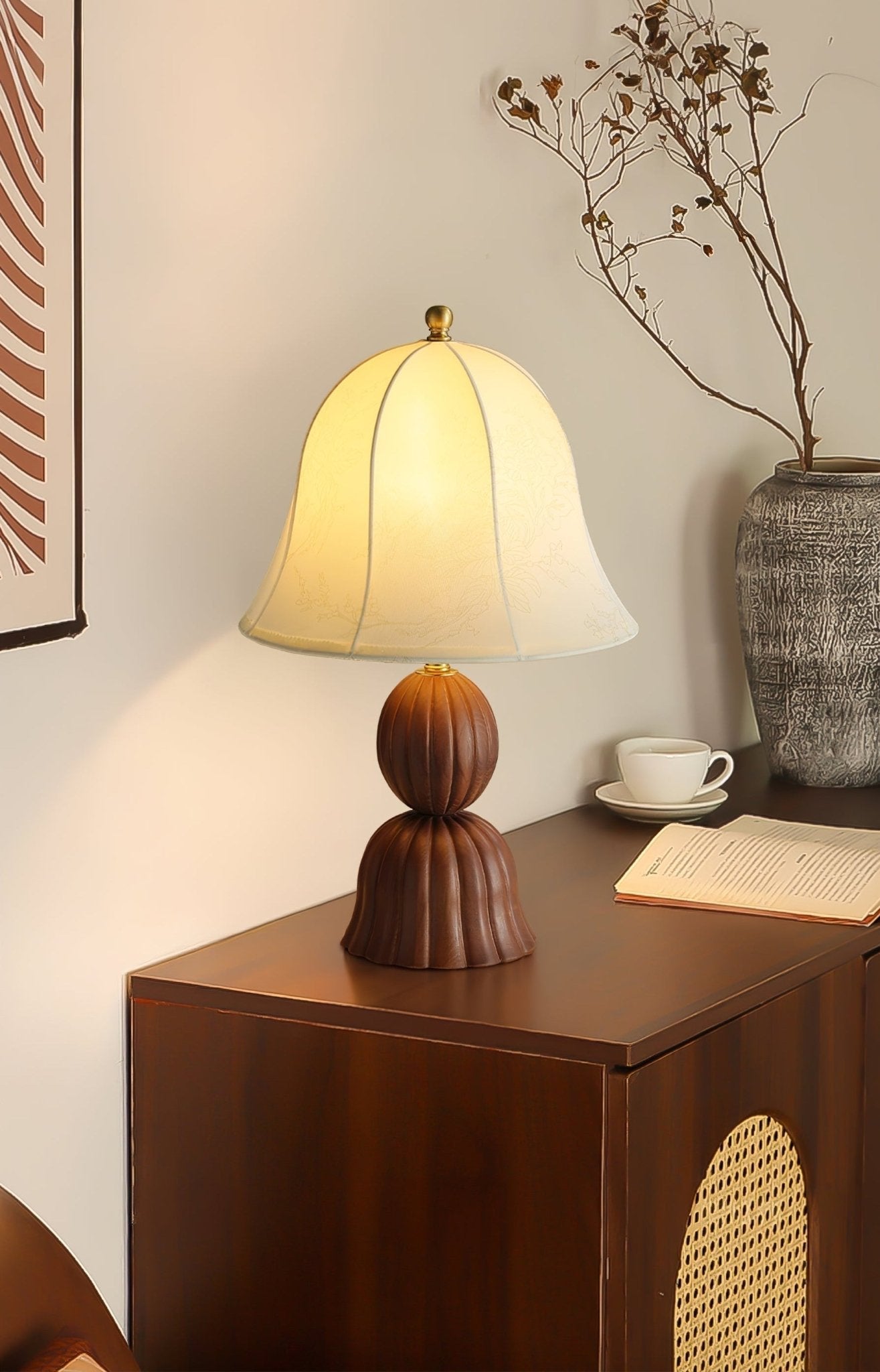 Aldiia Fabric Wood Vintage Table Lamp