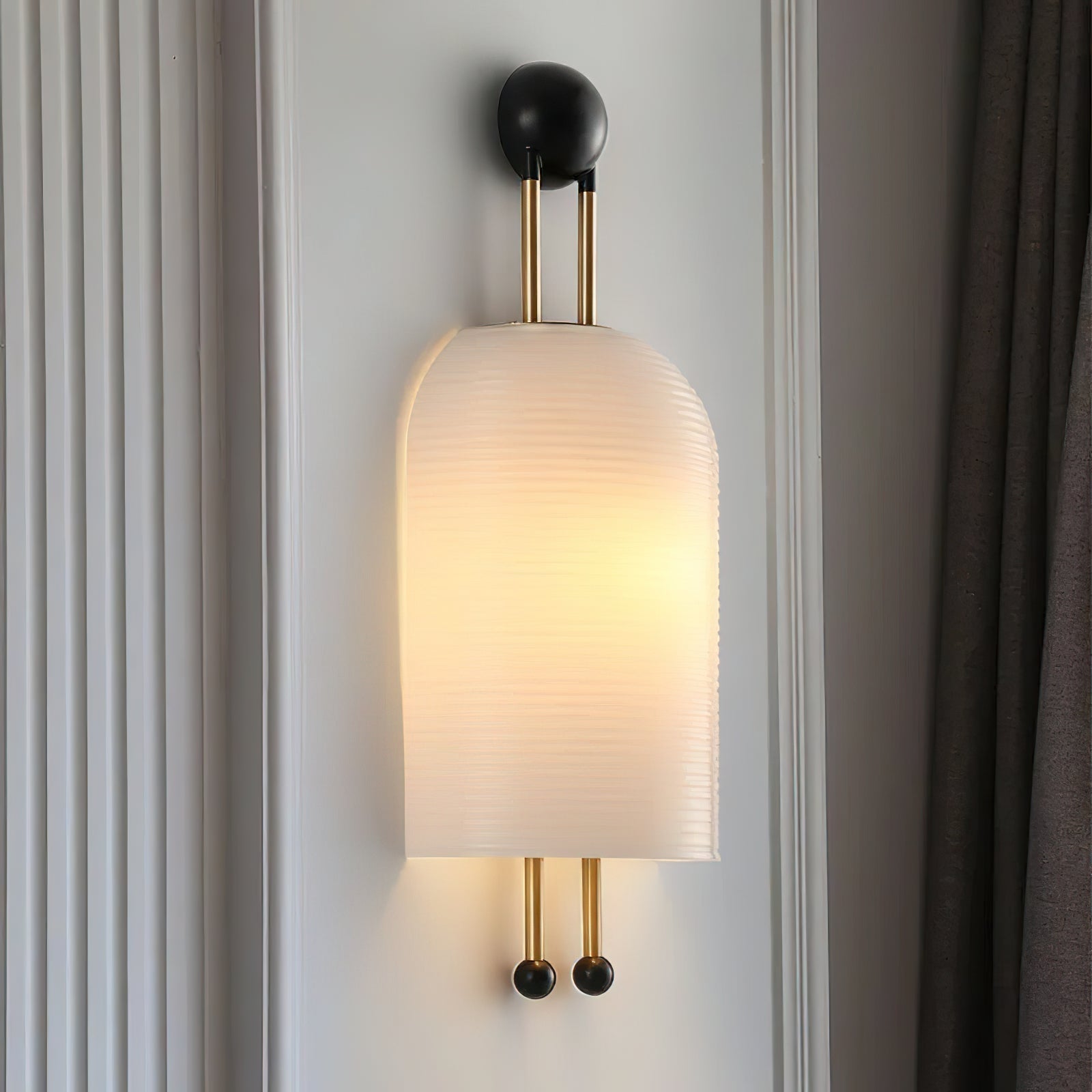 Bly Wall Lamp Opal Glass Gold Rods