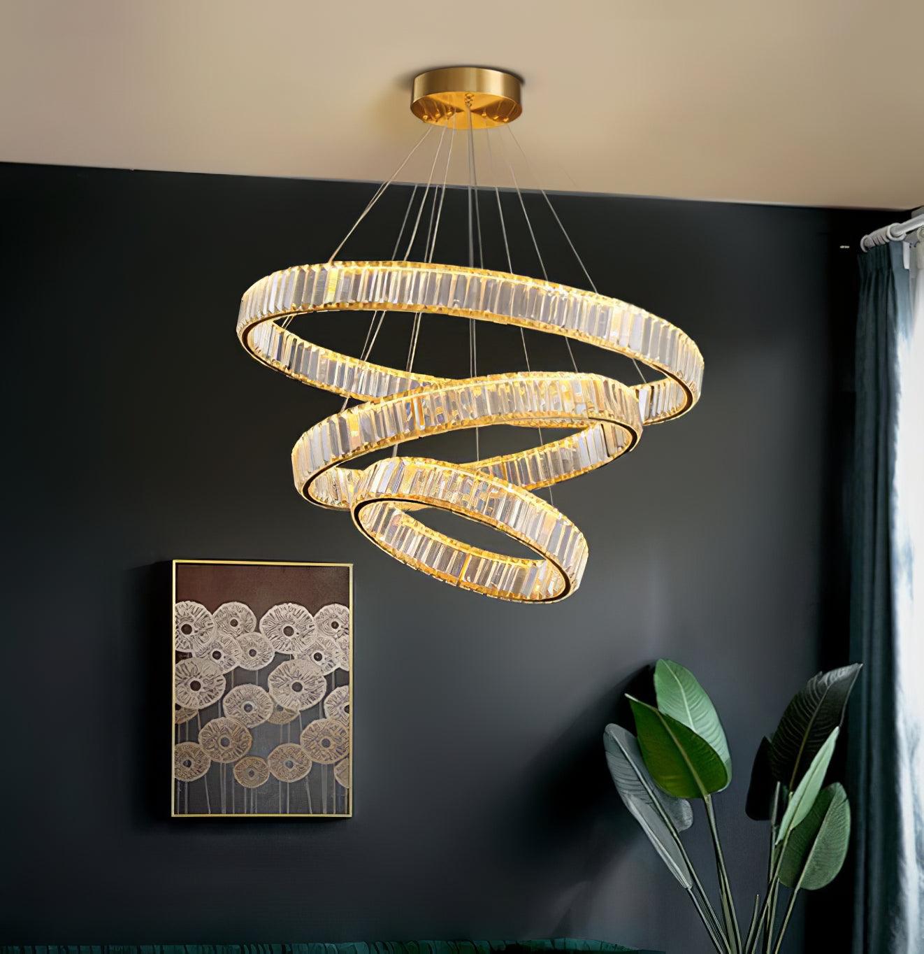 Cyrirelle Chandelier Gold Crystal Ring