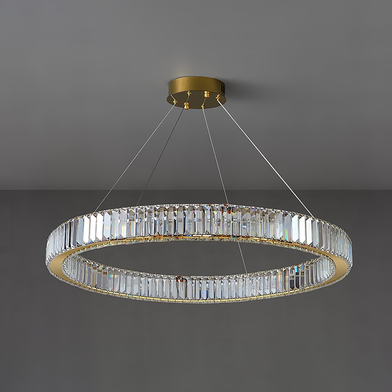 Cyrirelle Chandelier Gold Crystal Ring