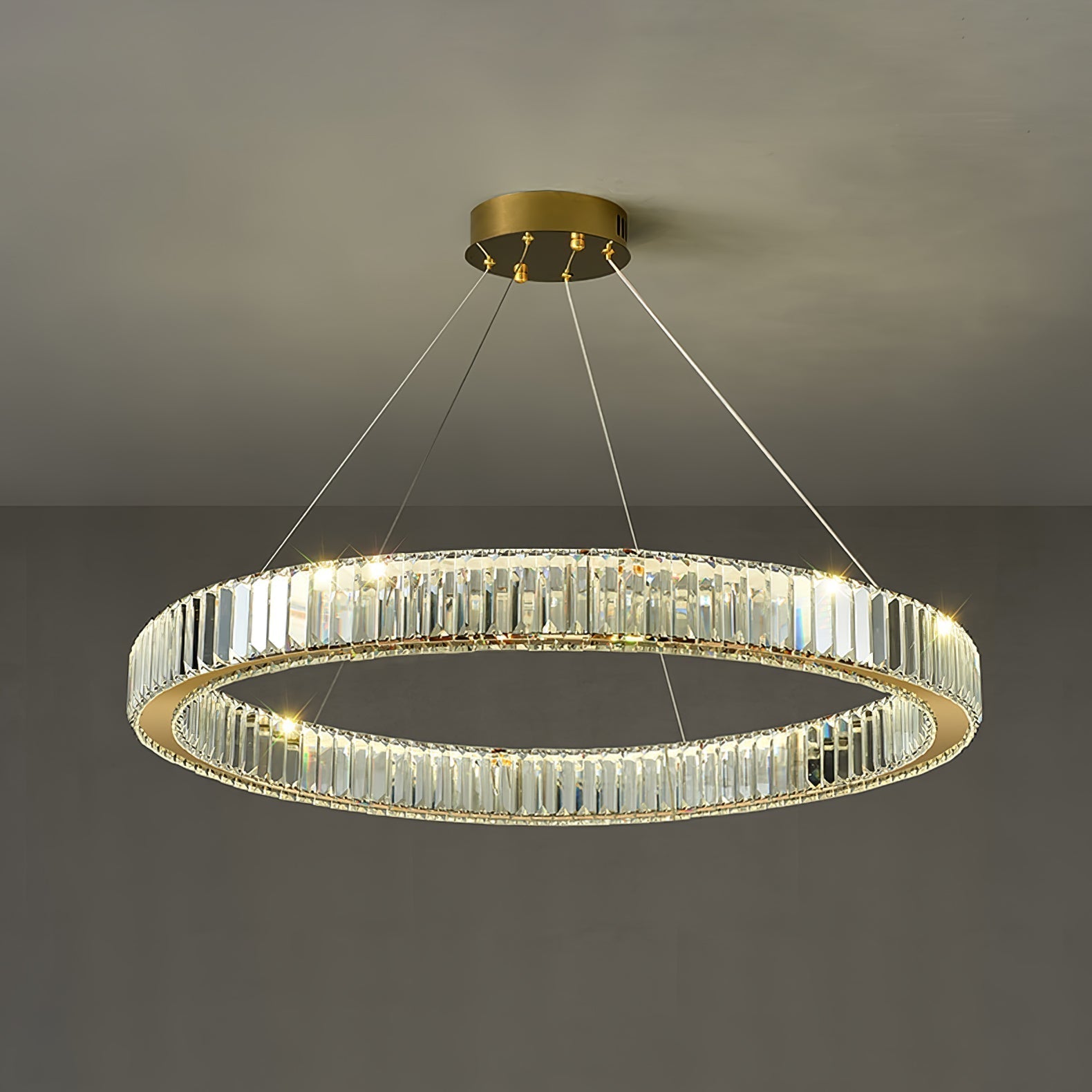 Cyrirelle Chandelier Gold Crystal Ring