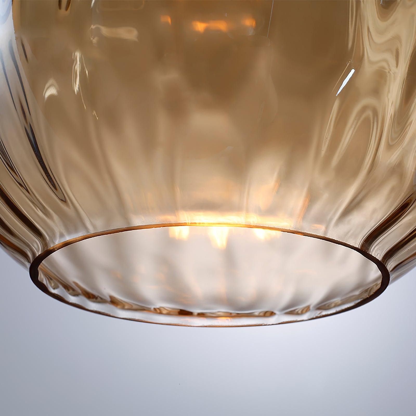 Rinisena Pendant Lamp Clear Glass Wood Nordic Modern