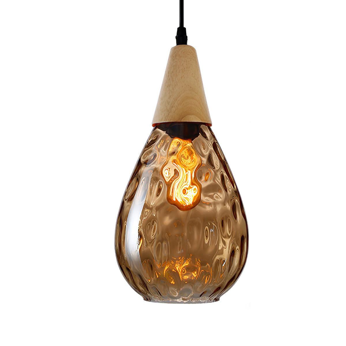 Rinisena Pendant Lamp Clear Glass Wood Nordic Modern