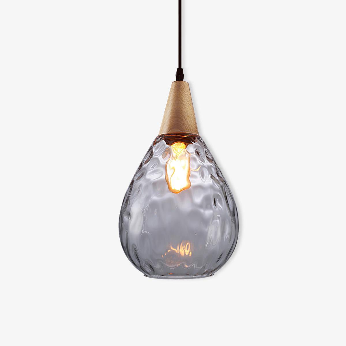 Rinisena Pendant Lamp Clear Glass Wood Nordic Modern