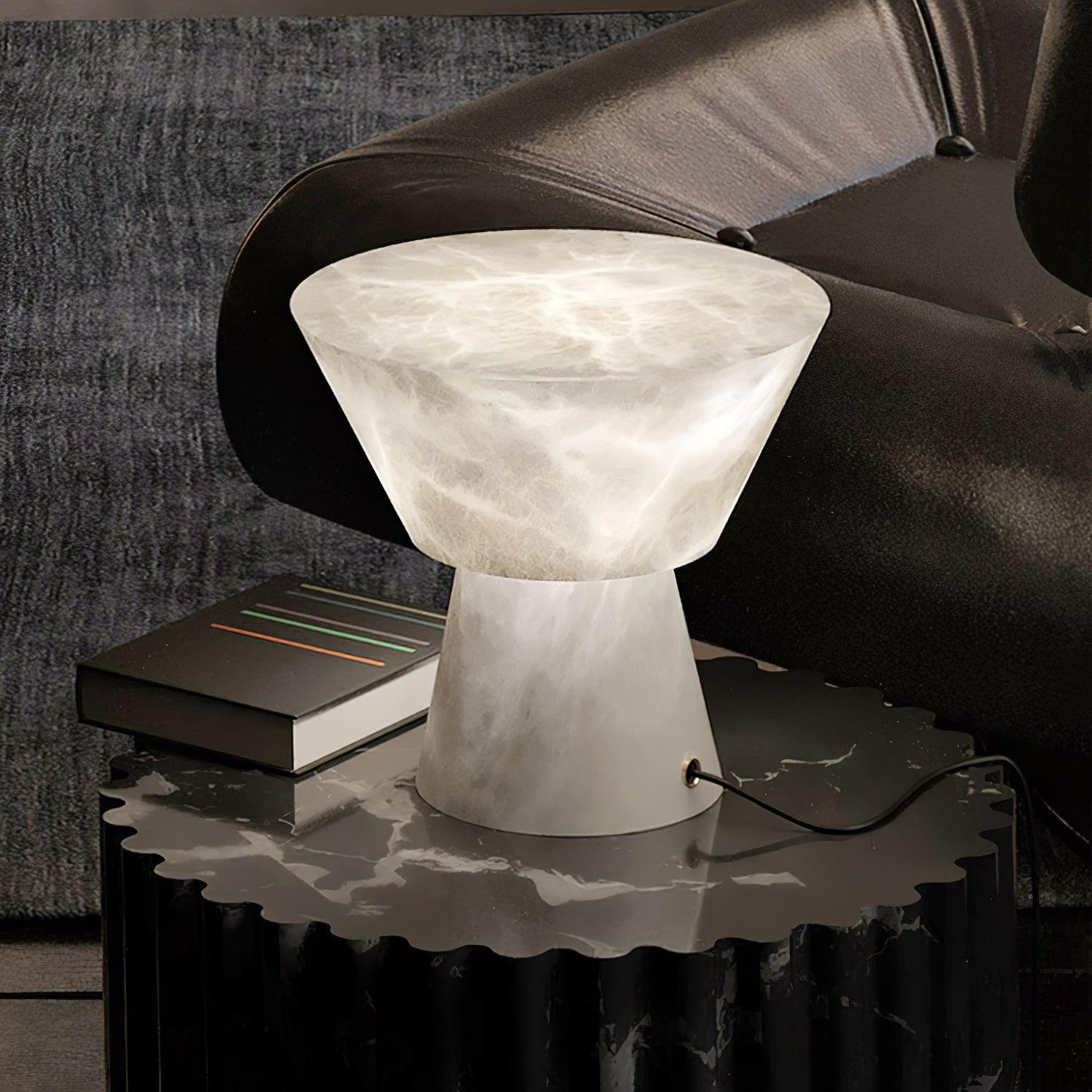 Ane Pedestal Alabaster Table Lamp