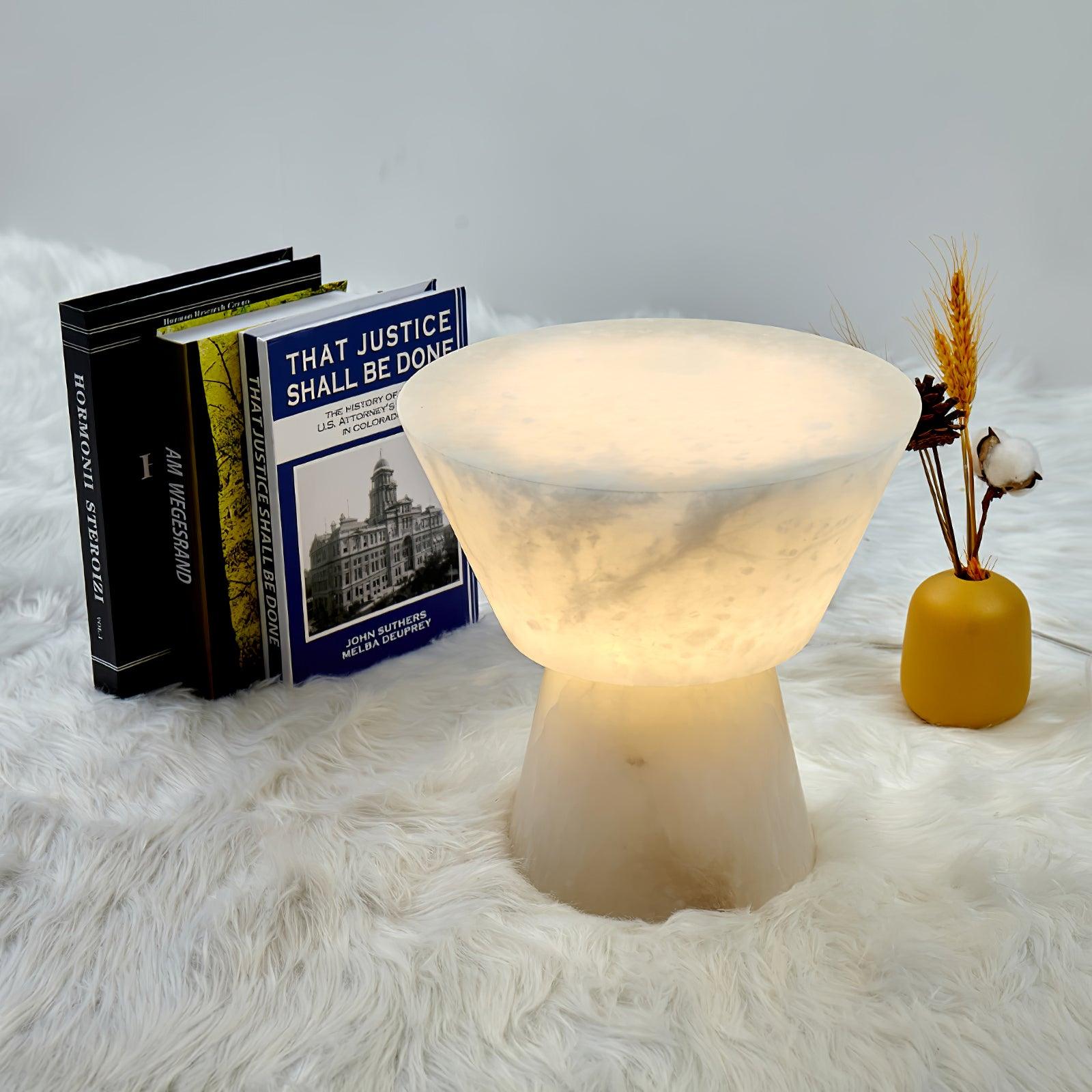 Ane Pedestal Alabaster Table Lamp