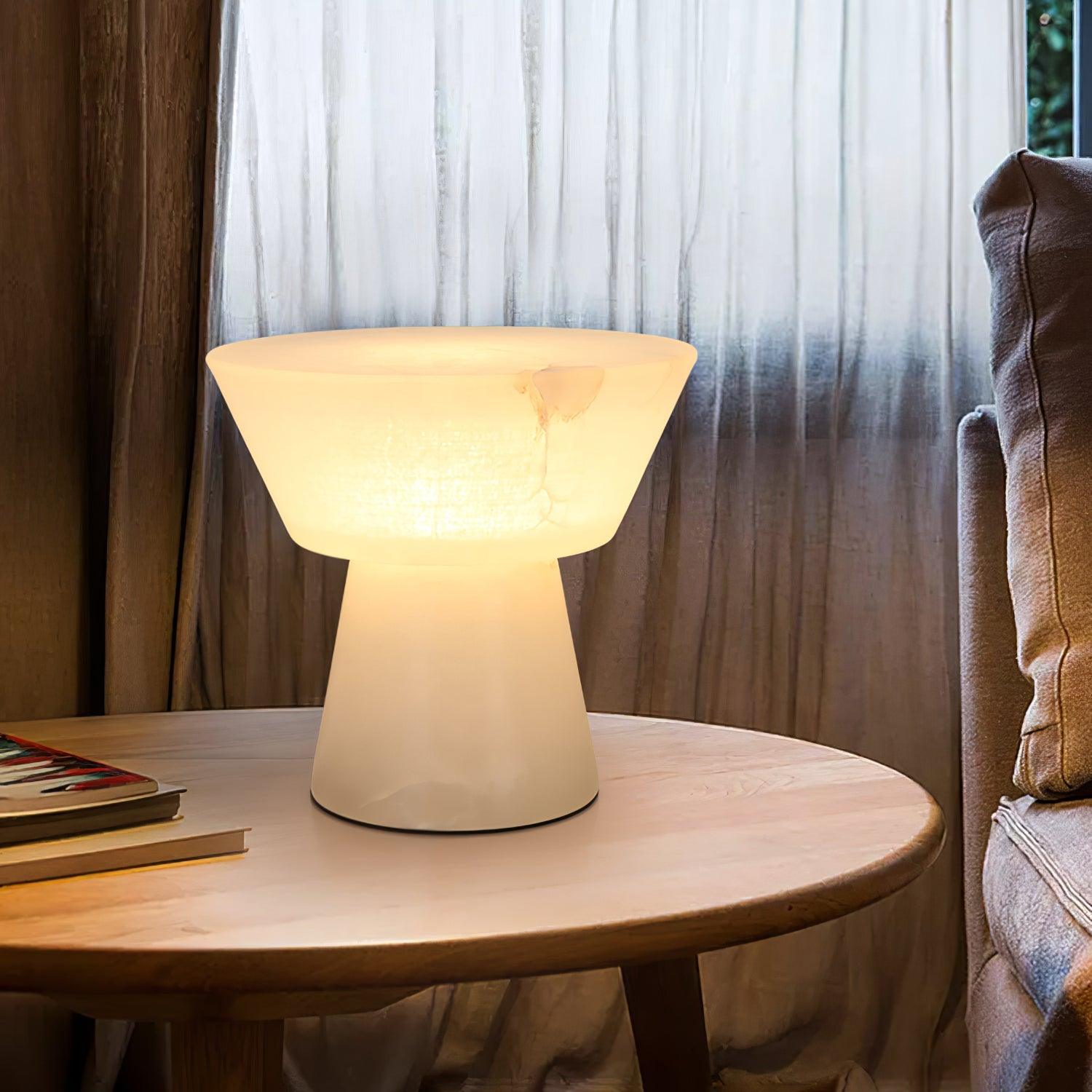 Ane Pedestal Alabaster Table Lamp