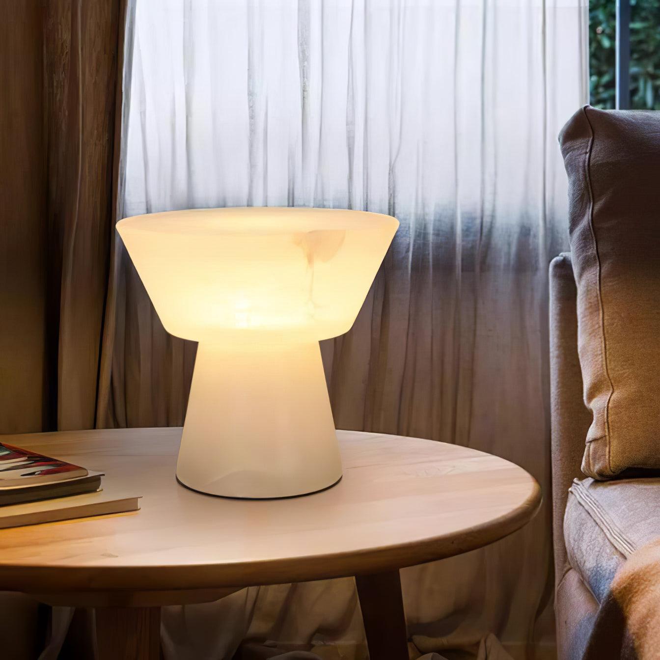 Ane Pedestal Alabaster Table Lamp