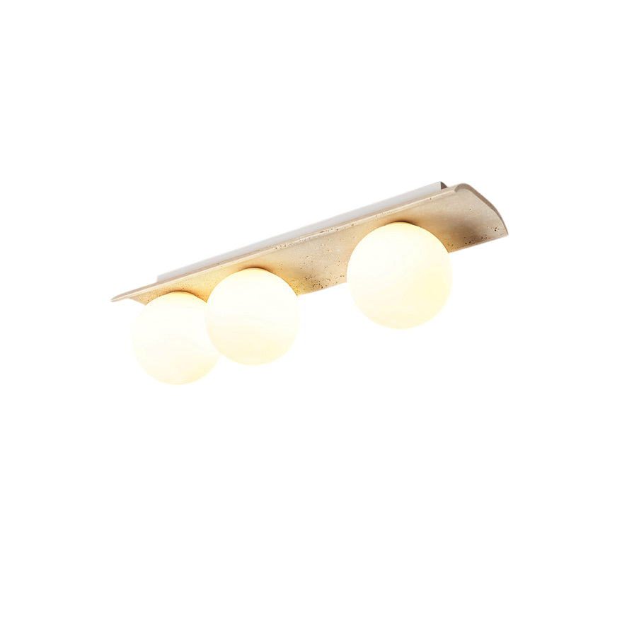 Serenaya Globe Travertine Glass Ceiling Lamp