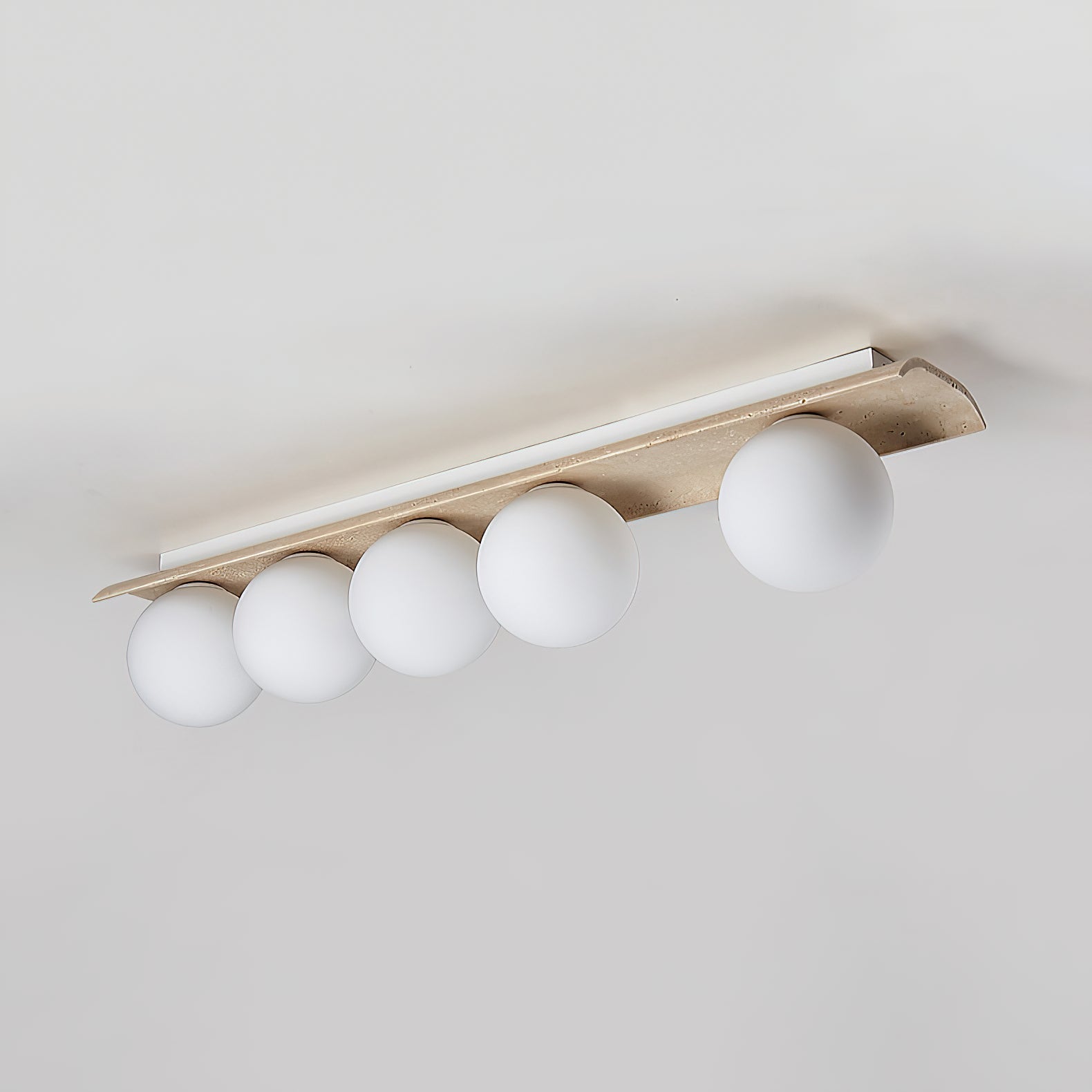 Serenaya Globe Travertine Glass Ceiling Lamp
