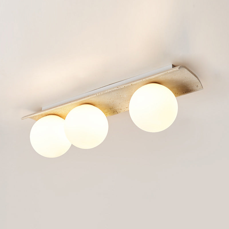 Serenaya Globe Travertine Glass Ceiling Lamp