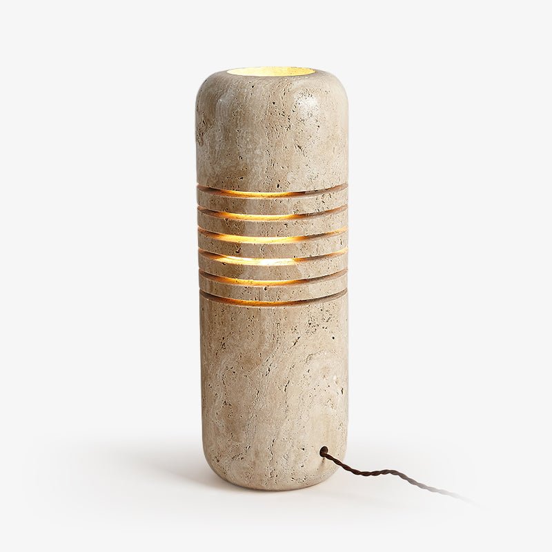 Aursolila Cylindrical Travertine Table Lamp