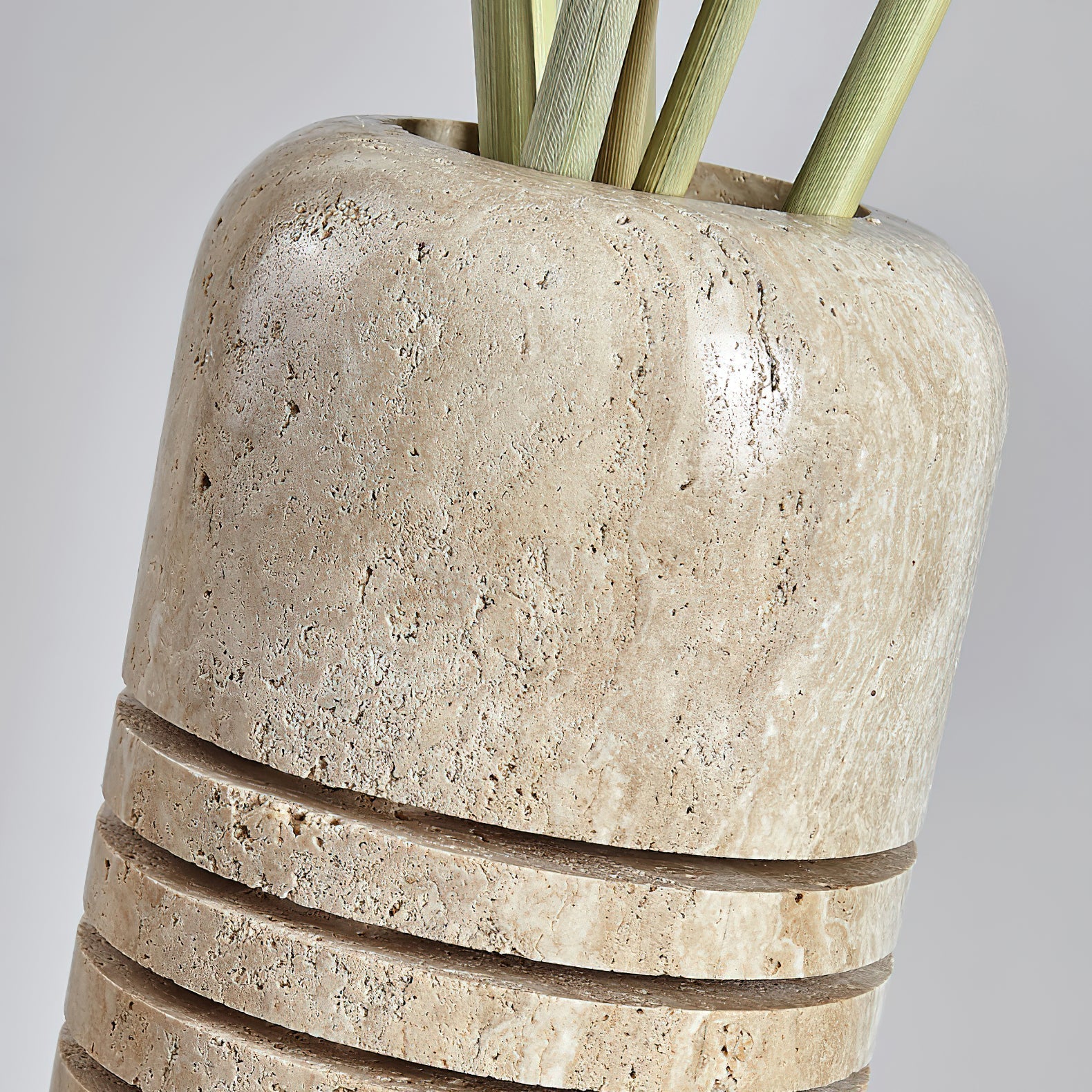 Aursolila Cylindrical Travertine Table Lamp