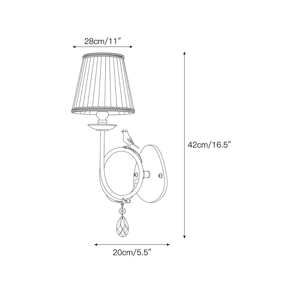 Orvienne Bird Fabric Wall Sconce