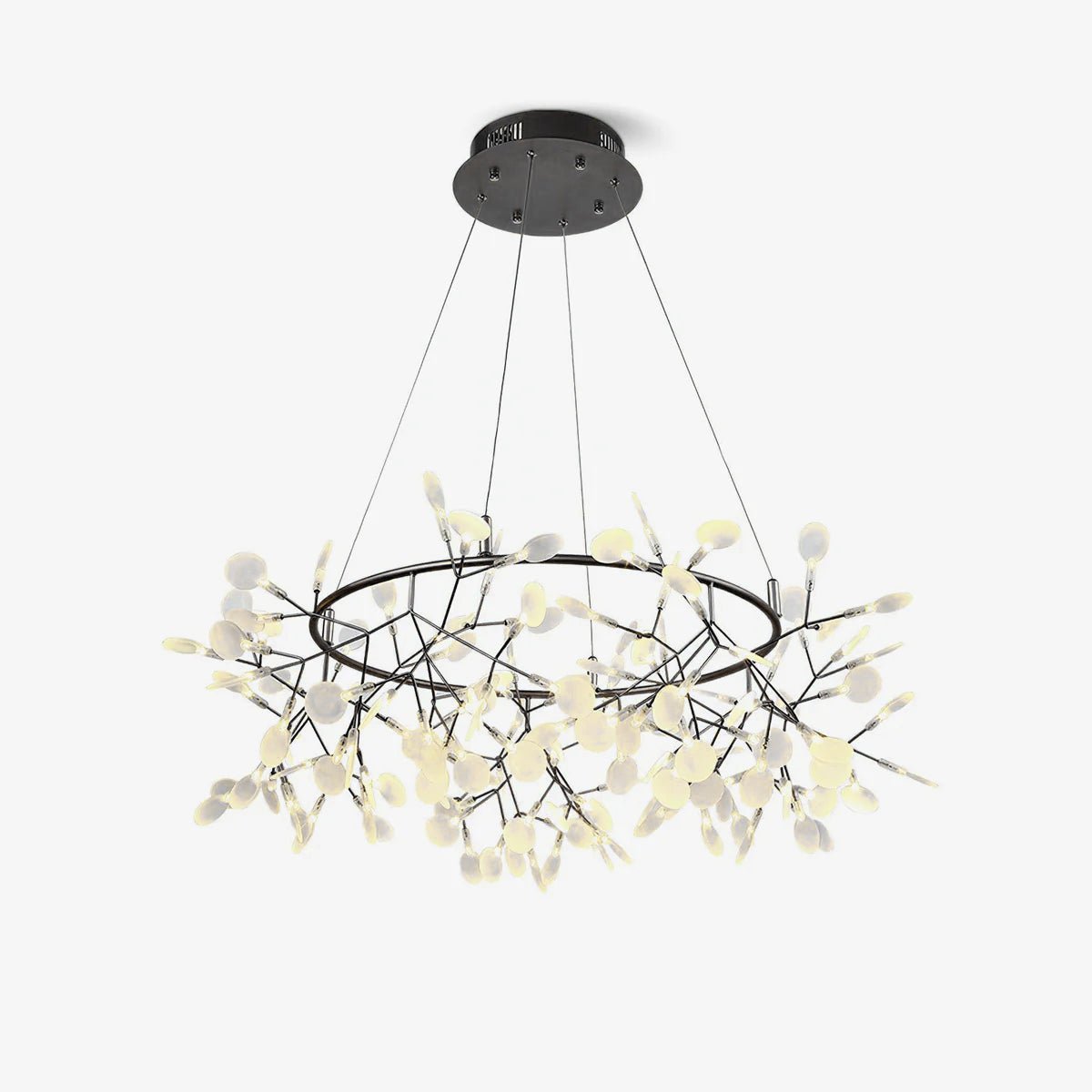 Zesion Chandelier Black Ring Firefly Branch