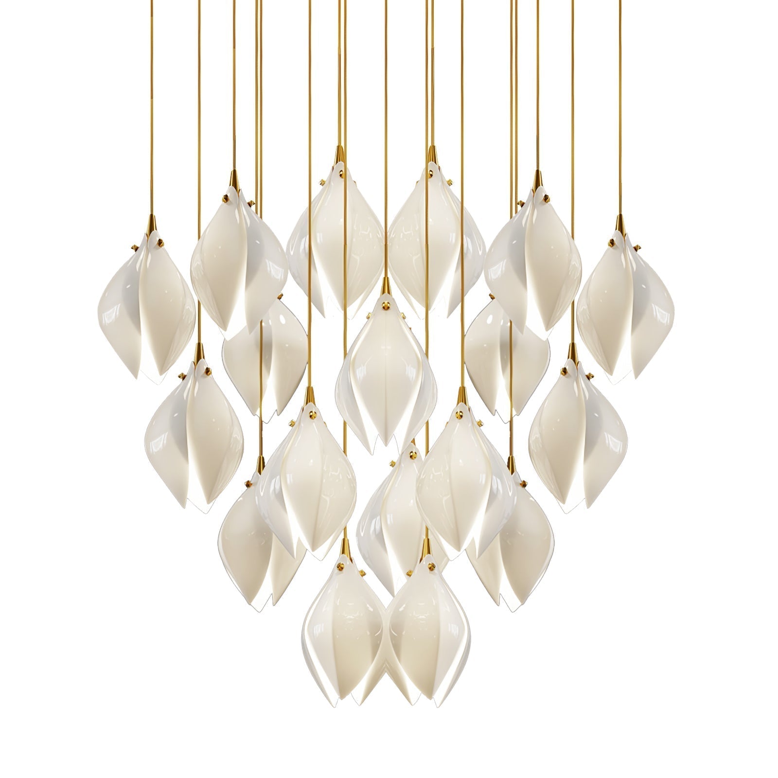 Lustra Pendant Lamp White Floral Ceramic - Neutral Decor