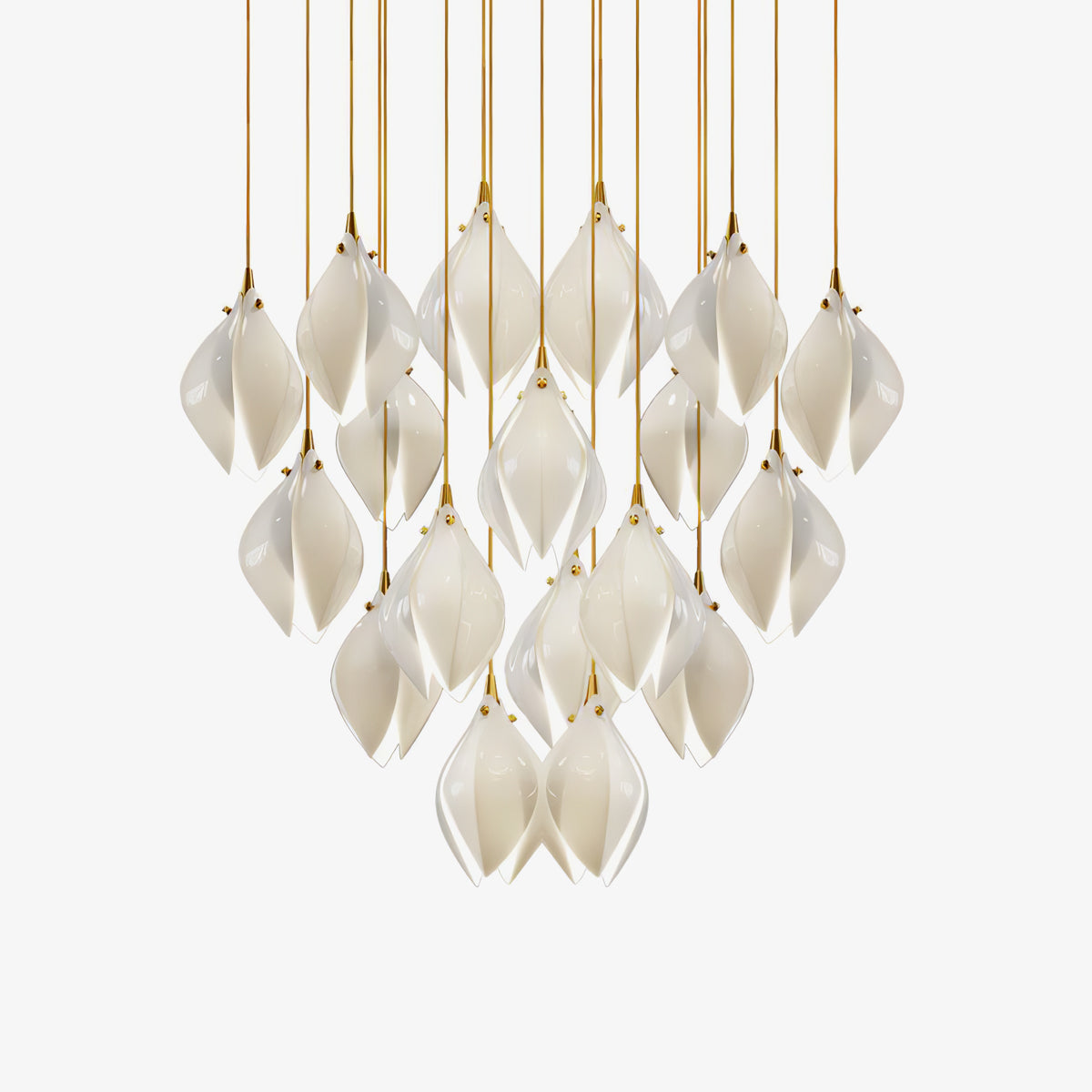 Lustra Pendant Lamp White Floral Ceramic - Neutral Decor
