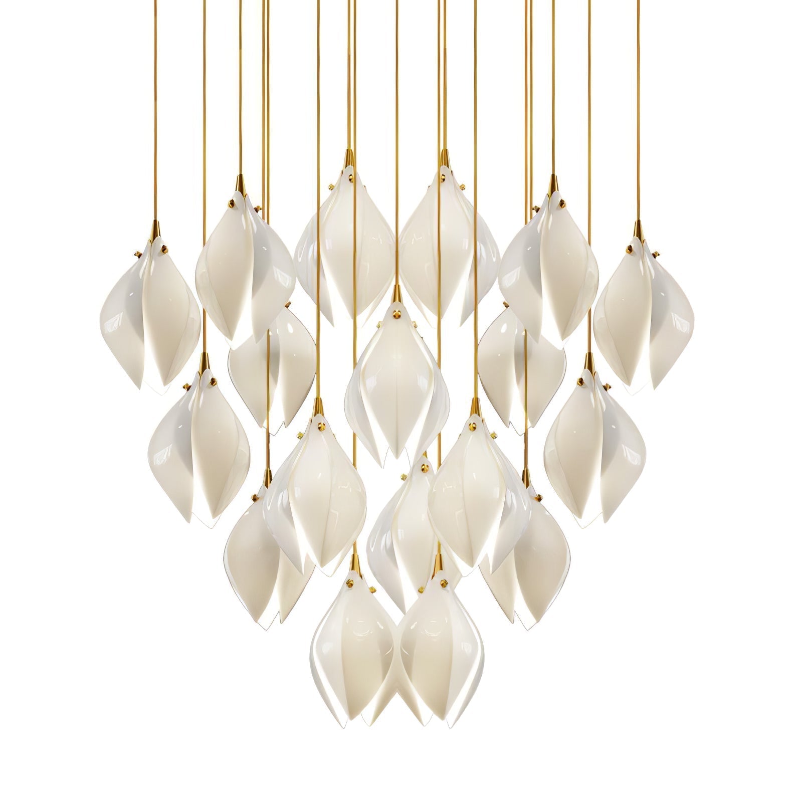 Lustra Pendant Lamp White Floral Ceramic - Neutral Decor